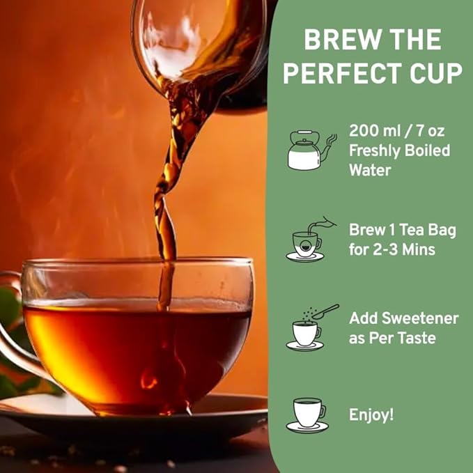 HANDPICK, Organic English Breakfast Black Tea Bags (100 Count) USDA Organic, Non-GMO | Strong, Robust, High-Caffeine Black Tea | Eco-conscious Tea Bags, Brew English Breakfast Tea & Kombucha Tea