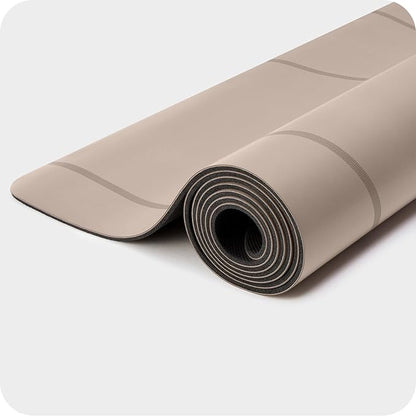 4mm Cushioned Exercise Mat for Yoga & Pilates - Anti Slip, Polyurethane with Suede Top & Carrying Strap