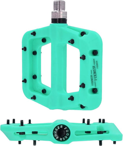 FOOKER MTB Pedals Mountain Bike Pedals 3 Bearing Non-Slip Lightweight Nylon Fiber Bicycle Platform Pedals for BMX MTB 9/16"