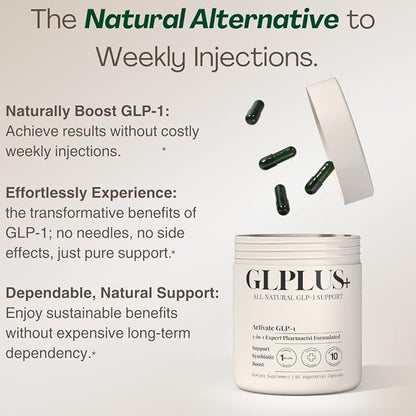 GLP-1 Supplement for Women and Men | Hunger & Metabolism Support - Expert Formulated to Support GLP1 Naturally | Probiotic and Prebiotic (60 Capsules)