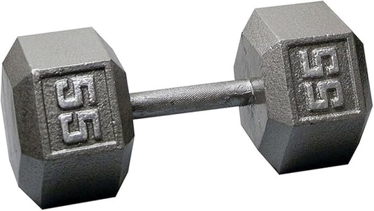 Body-Solid Cast Iron Hexagon Dumbbell, Hand Weights For Men and Women, Weight Dumbbells for Strength Training, Body Building Home Gym Training Gear