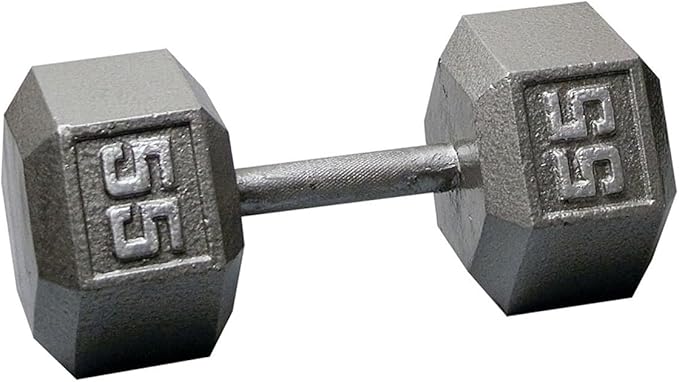 Body-Solid Cast Iron Hexagon Dumbbell, Hand Weights For Men and Women, Weight Dumbbells for Strength Training, Body Building Home Gym Training Gear
