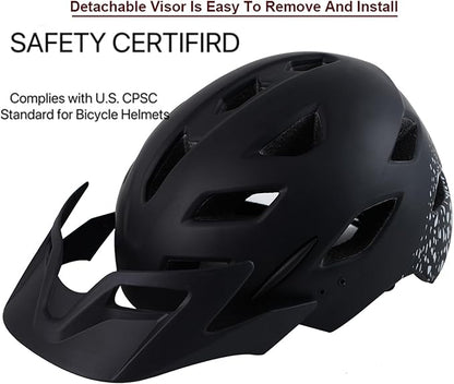 Kids Bike Helmet,Bavilk Kids Boys Girls Bike Helmets with LED Light Detachable Visor Children Youth Teen Multi-Sport for Skating Cycling Scooter Skateboard Adjustable & Lightweight 19.7"-22.4"