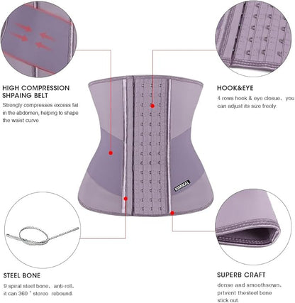 KIMIKAL Women Waist Trainer Corset Belt: Under Clothes Sport Tummy Control Long Torso Shapewear