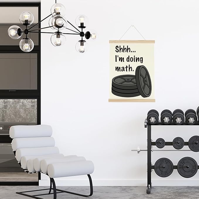 Gym Motivational Posters Funny College Dorm Posters Gifts for Guys Girls Friends I'm Doing Math Gym Flag Wall Art Decor Sign for Home Gym Bedroom Office