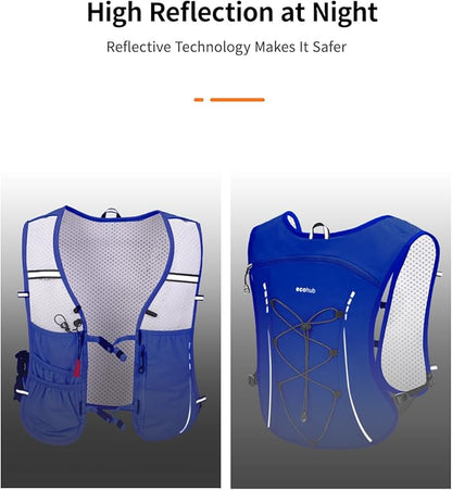 ECOHUB Running Hydration Vest Backpack,Lightweight Breathable Pack with 2L Water Bladder Bag Daypack for Hiking Trail Running Cycling Race Marathon for Women Men