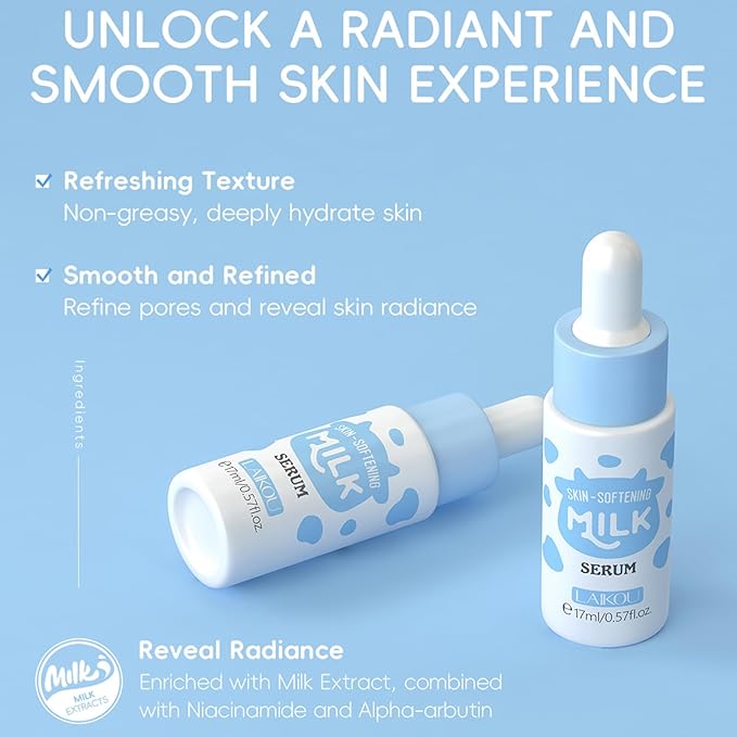 10 In 1 Milk Skincare Products, Milk Skin Care For Teens 10-12 Girls, Natural Skincare For Girls 10-12 Gift Set With Cleanser,Eye Cream,Toner,Serum,Face Moisturiser, Skin Care For Kids
