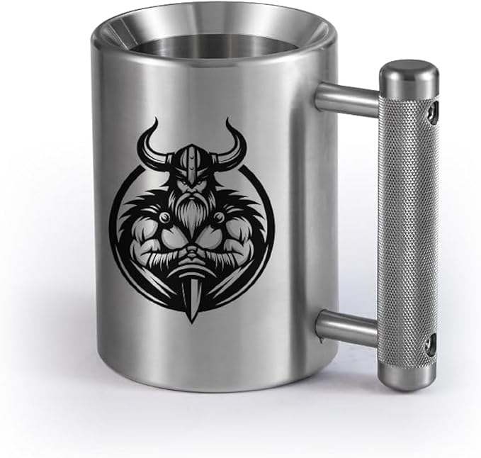 Dumbbell Cup Training Mug (8KG/18lbs) Stainless Steel Weightlifting Mug for water, tea, coffee drinks, Durable workout dumbbell cup for Gym fitness training, Funny Game Gift Sports equipment