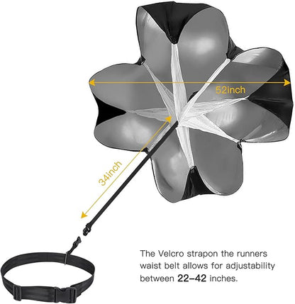 KUYOU Running Speed Training Speed Chute Resistance Parachute for Speed and Acceleration Training Fitness Explosive Power Training 56-Inch