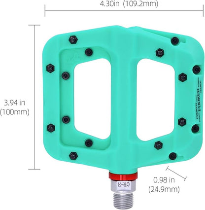 FOOKER MTB Pedals Mountain Bike Pedals 3 Bearing Non-Slip Lightweight Nylon Fiber Bicycle Platform Pedals for BMX MTB 9/16"