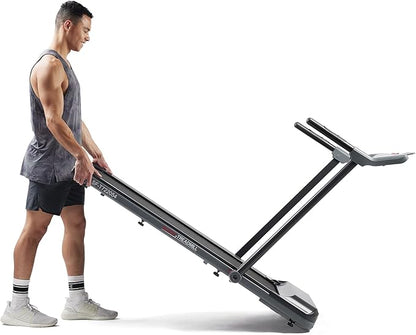 Sunny Health & Fitness Strider Foldable Treadmill, 20-Inch Wide Running Belt with Optional Exclusive SunnyFit™ App and Enhanced Bluetooth Connectivity