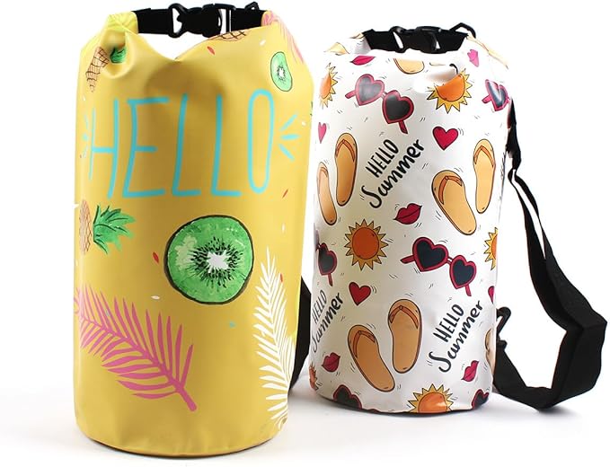 Dry Bag Waterproof,5L Roll Top Backpack Floating Dry Bag for Kayaking Boating Swimming Hiking Camping Outdoor Activities,White Summer