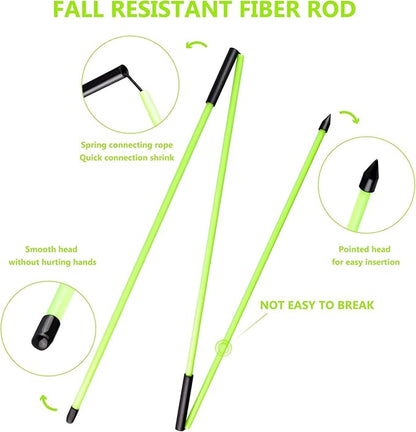 Golf Alignment Sticks - Golf Sticks Alignment Aid Golf Alignment Rods for Aiming, Putting, Full Swing Trainer, Posture Corrector Golf Training aid with Clear Tube Case