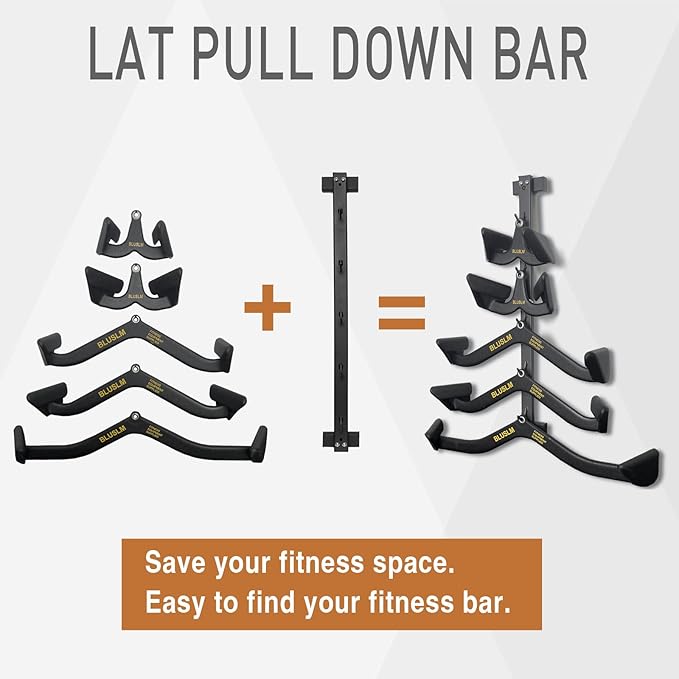 Lat Pulldown Bar - T Bar Row & Tricep Attachment for Home Gym Exercise