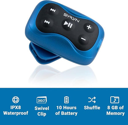 100% Waterproof SYRYN Swimbuds Flip Bundle for Swimming with Music | Enjoy Up to 2,000 Songs or 138 Hours of Audio | Drag and Drop MP3, AAC, M4a, FLAC Using PC or Mac | No Apple Music, No Spotify