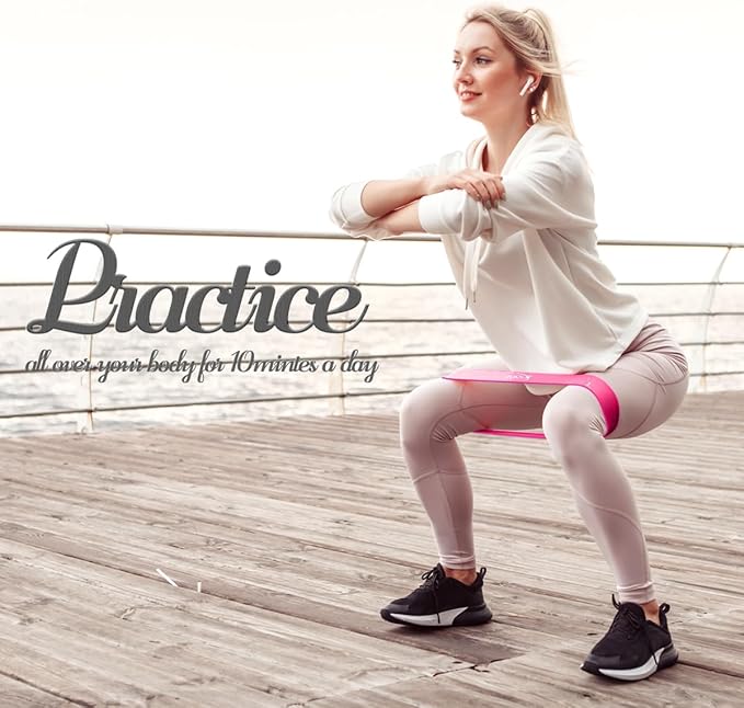 VEICK Resistance Loop Exercise Bands, Elastic Workout Bands for Men Women, Set of 5 Different Resistance Levels Stretch Band for Home Fitness Stretching Strength Training Physical Therap