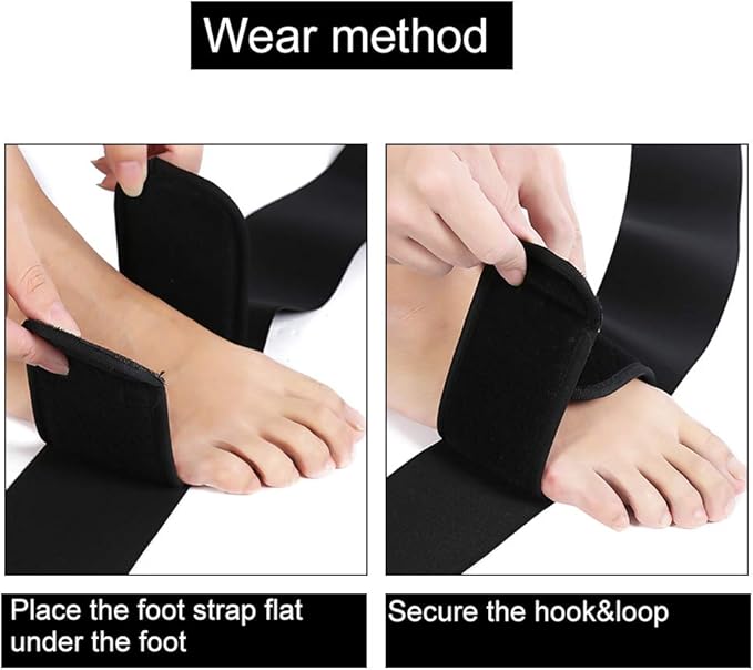 ZJchao Stretching Strap Yoga Strap, Foot Drop Fascitis Plantar Ankle Training Belt, Exercise Strap, Black, OK Cloth