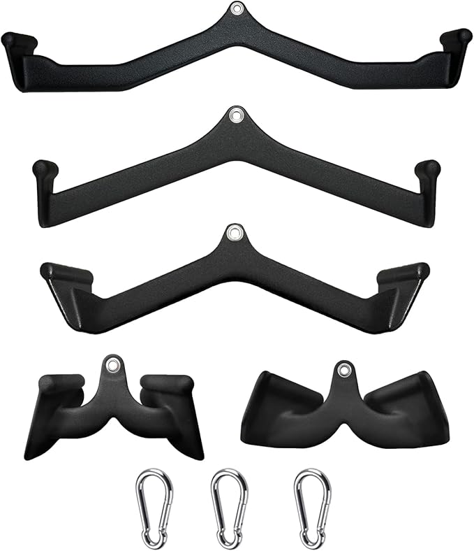LAT Pulldown Attachments, LAT Bar Cable Machine Attachment,T-bar V-bar, LAT Pull Down Bars, Back Tricep Bar Strength Training Handle for Home Gym Fitness