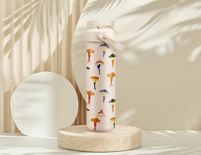 26 oz Insulated Water Bottle with 2-in-1 Straw and Spout Lid, Keep Cold 24H, Leak-Proof, Fits in Car Cup Holder, Stainless Steel Water Bottle for Sports, Travel, Gym, and School (Mushie Muse)