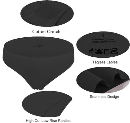 FINETOO 6 Pack Women’s Seamless Hipster Underwear No Show Panties Invisibles Briefs Soft Stretch Bikini Underwears XS-XL