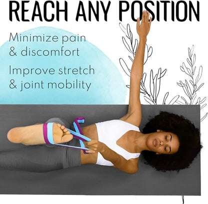 TECEUM Yoga Strap & Mat Strap – 2 IN 1 – Cotton – 6 ft 8 ft 10 ft (30+ colors) – Adjustable Non-Slip Belt for Yoga, Pilates, Stretching, Physical Therapy, Fitness & Home Workout – For Carrying Mats