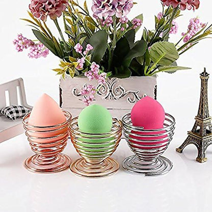 LanMa Beauty Sponge Blender Holder,(2 Pack Silver) Makeup Sponge Drying Stand Storage Egg Powder Puff Display Stand