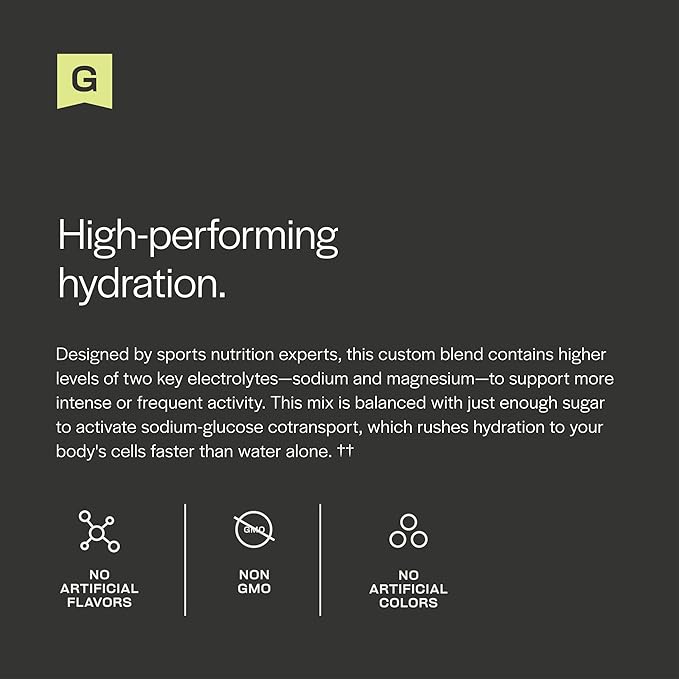 Gainful Hydration Powder Packets, Caffeine Free with Key Electrolytes Magnesium and Sodium, Energy Support, Low Sugar, Lemon Lime, 21 Sticks