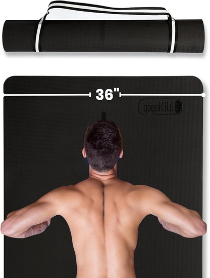Extra Wide Yoga Mat for Men Women (72"L x 36"W) Non Slip Fitness & Exercise Mat with Alignment Marks for Yoga, Pilates, Floor Workouts