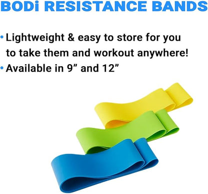 Beachbody Resistance Bands for Booty and Thigh Workouts, Unisex Strength Workout Exercise Loops for Women & Men, Light, Medium & Heavy Resistance Levels, 12 Inch, 3 Pack