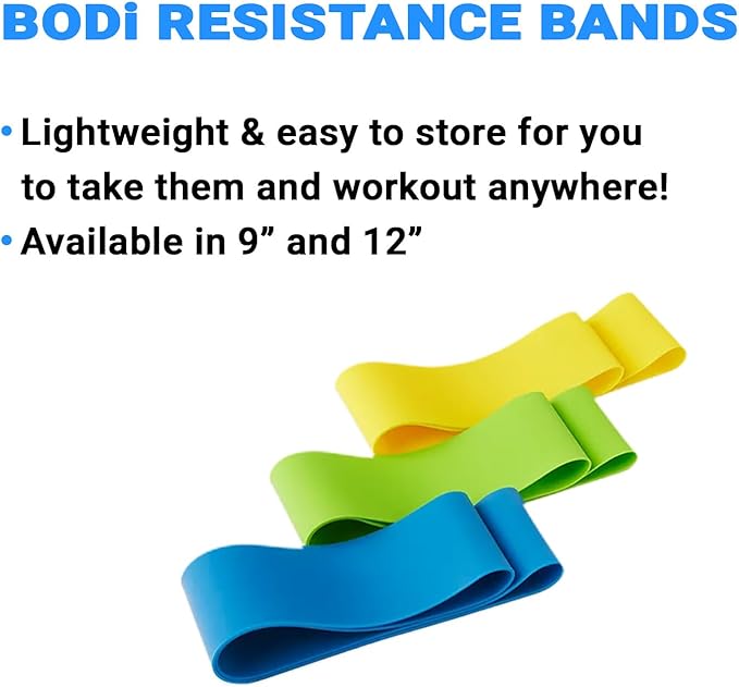 Beachbody Resistance Bands for Booty and Thigh Workouts, Unisex Strength Workout Exercise Loops for Women & Men, Light, Medium & Heavy Resistance Levels, 12 Inch, 3 Pack