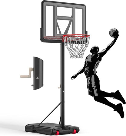 IGL Portable Basketball Hoop, 5.6-10FT Adjustable Basketball Goal System, 44 Inch Outdoor Basketball Hoop & Goals for Kids, Youth, and Adults in The Backyard, Driveway with PC Backboard