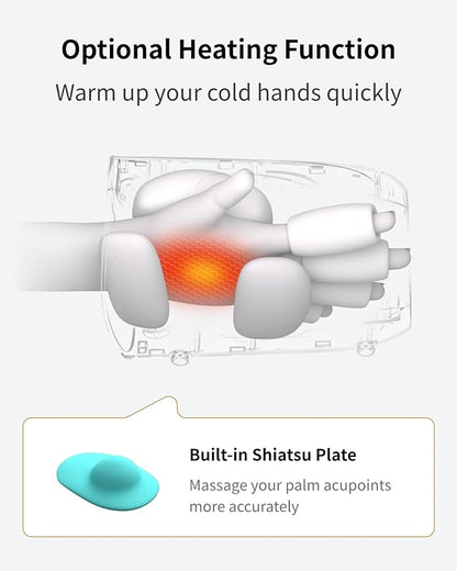 FIT KING Cordless Hand Massager with Compression & Heating, Fingers Wrap Massage for Arthritis Pain and Carpal Tunnel, Large Space for Both Men and Women (Black)