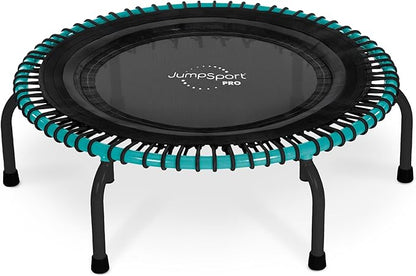 JumpSport 350 PRO Indoor Heavy Duty Fitness Trampoline, 39-inch | 36 Premium EnduroLast 4 Elastic Cords | Customized Bounce with 7 Settings | 300 lb Wt. Rating | 60-Day Free Trial to 350+ Videos
