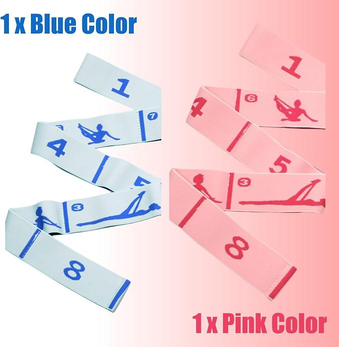 Elastic Yoga Stretching Strap with Loops, CEILIWEN Stretch Straps For Physical Therapy, Pilates Stretch Band, Elastic Exercise Bands, Leg Stretching Strap, Stretch Resistance Bands For Exercise