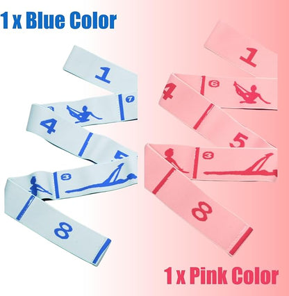 Elastic Yoga Stretching Strap with Loops, CEILIWEN Stretch Straps For Physical Therapy, Pilates Stretch Band, Elastic Exercise Bands, Leg Stretching Strap, Stretch Resistance Bands For Exercise