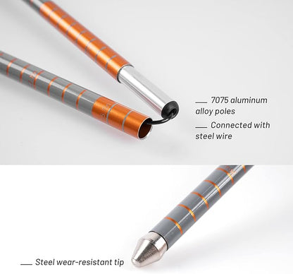 G2 GO2GEHTER 7075 Aluminum Alloy 270cm Backcountry Avalanche Rescue Probe with Storage Bag, Folding Design, Easy to Storage and Carry (3 Color Available)