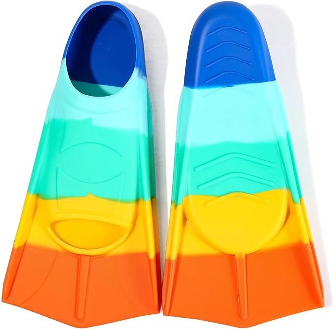 Kids Swim Fins,Short Kids Fins Youth Swimming Flippers for Lap Swimming Training for Children Girls Boys Beginners