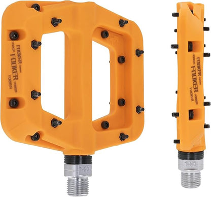 FOOKER MTB Pedals Mountain Bike Pedals 3 Bearing Non-Slip Lightweight Nylon Fiber Bicycle Platform Pedals for BMX MTB 9/16"