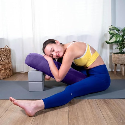 Sol Living Yoga Bolster Pillow Rectangular Meditation Cushion Cotton Meditation Accessories for Restorative Yoga Meditation Pillow Yoga Pillow Firm Body Pillow Bolster Pillow for Legs Removable Cover