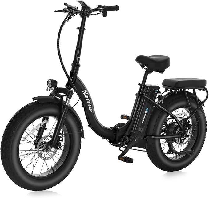 Fat Tire Folding Electric Bike, 48V & 624Wh Lithium Removable Battery, Peak 1100W Brushless Motor, Max Speed 28Mph, M5 Large LCD Display, Suspension, Step-Over/Thru Frame