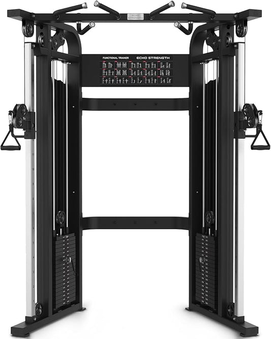 Functional Trainer Cable Machine, Cable Crossover Exercise Machine for Home & Commercial Gym, All in One Home Gym System Cable Machine and Dual Weights Stack for Cable Workout