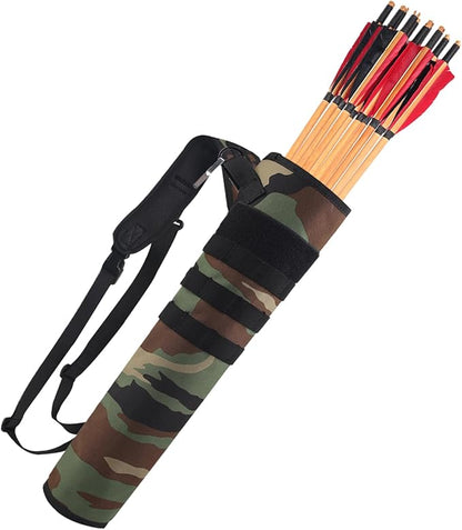 KRATARC Archery Lightweight Back Arrow Quiver Dual Use Foldable Compact Hip Arrows Bag with Molle System Hanged for Target Shooting