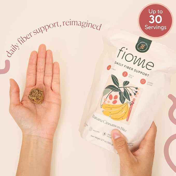 Fiber Supplement - 5g Daily Fiber Bite - Supports Regularity, Digestion and Gut Health - All Natural Ingredients, Banana Cinnamon Flavor, 30 Servings