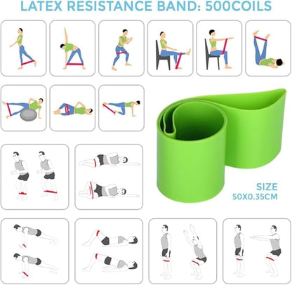 Pilates Set – Home Pilates Equipment for Women Kit with Magic Circle Pilates Ring and Ball Set, Resistance Bands & Massage Balls & Exercise Bands for Toning，Flexibility & Core Strength