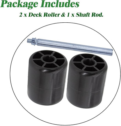 2.5" x 3" Deck Roller with Shaft Rod - Compatible With John D-eere 180, 185, 2025R, 2027R, Z655 (150+ Models) - Replaces M113955 M41644 M111134 210-303 13279