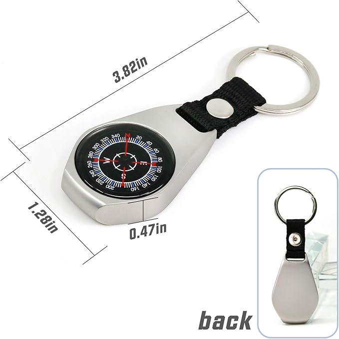 2 Pack Style Key Ring Compass