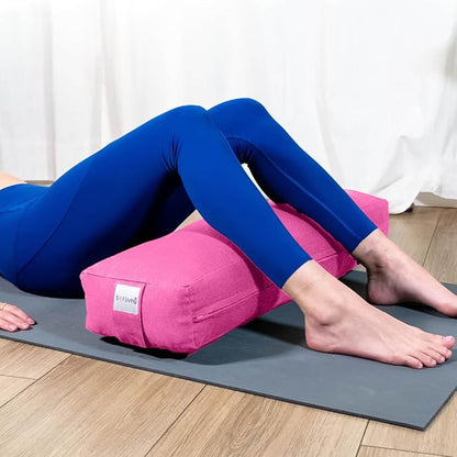 Sol Living Yoga Bolster Pillow Rectangular Meditation Cushion Cotton Meditation Accessories for Restorative Yoga Meditation Pillow Yoga Pillow Firm Body Pillow Bolster Pillow for Legs Removable Cover