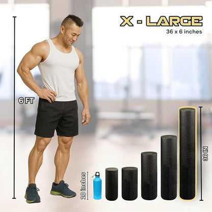 FitNation Foam Roller – High-Density Foam Muscle Roller – Textured Foam Rollers for Muscle Massage, Stretching, Pilates, Yoga