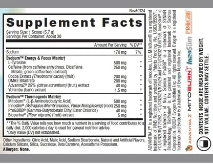 Evogen Evoburn - Thermogenic Fat Burner for Men & Women | Energy, Focus, & Appetite Control | Advanced Metabolism Booster Fat Burner Formula with MitoBurn & Caffeine | Orange Sunrise | 30 Servings
