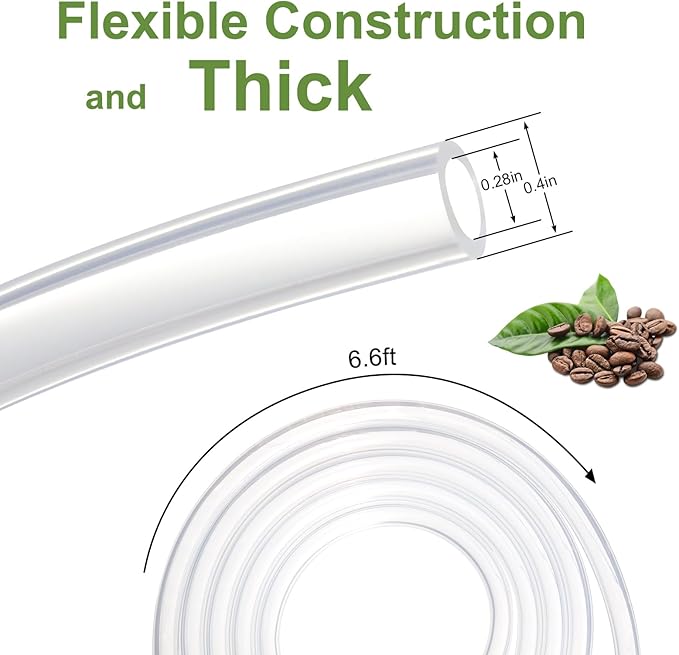 Enema Replacement Tube 6.6FT Silicone Enema Hose with 5 Reusable Nozzle Tips – Flexible Leak-Proof Enema Kit Replacement Tubing for Colon Cleansing and Detox Douche